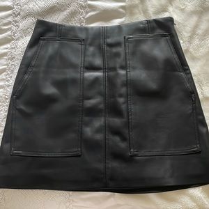 H&M vegan leather A-line skirt